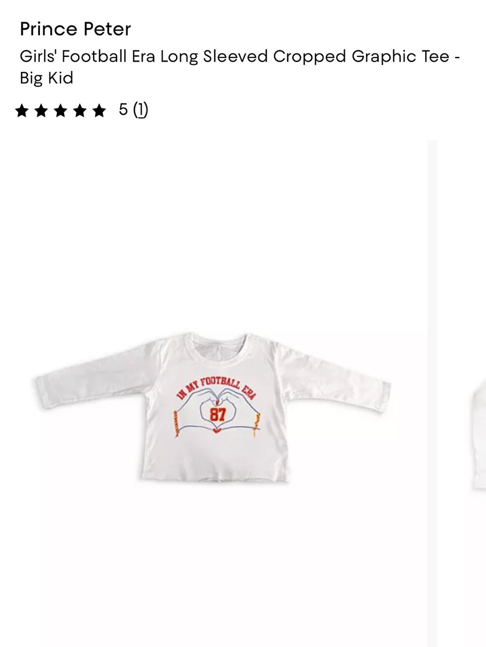 Prince Peter NWT Girls SZ XL "In My Football Era"